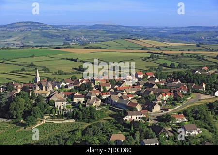 Frankreich, Saone-et-Loire, Aluze, Dorf der Côte Chalonnaise, die Weine sind Passetoutgrainet Burgund Bourgogne Aligoté (Luftaufnahme), Stockfoto