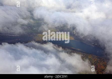 Frankreich, Jura, Landschaft, See Chambly, touristischer Ort, (Luftaufnahme) Stockfoto