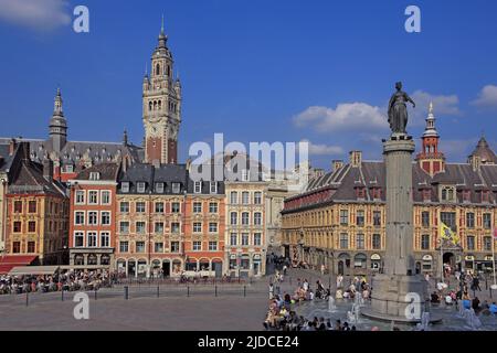 Frankreich, Nord, Lille, der Glockenturm, der Place Charles De Gaulle Stockfoto