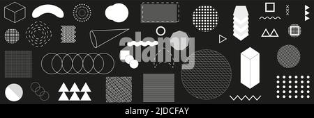 Set aus 100 geometrischen Formen. Stock Vektor