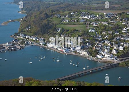 Frankreich, Finistère Le Dourduff-en-Mer (Plouezoc'h) der kleine Hafen der Bucht von Morlaix (Luftaufnahme) Stockfoto