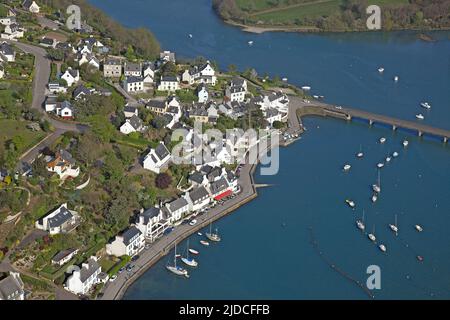 Frankreich, Finistère Le Dourduff-en-Mer (Plouezoc'h) der kleine Hafen der Bucht von Morlaix (Luftaufnahme) Stockfoto