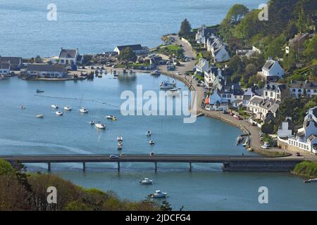 Frankreich, Finistère Le Dourduff-en-Mer (Plouezoc'h) der kleine Hafen der Bucht von Morlaix (Luftaufnahme) Stockfoto