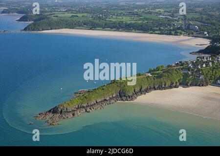 Bretagne, Ile-et-Villaine, Saint-Cast-le-Guildo, pointe de la Garde (Luftaufnahme) Stockfoto