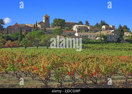 Frankreich, Drôme, Vinsobre Weinberg Dorf Cotes-du-Rhône Stockfoto