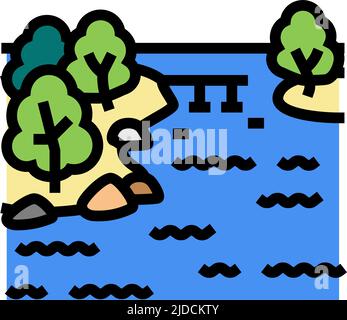 malawi See Farbe Symbol Vektor Illustration Stock Vektor