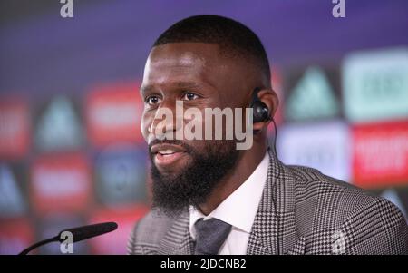 Madrid, Spanien. 20.. Juni 2022. Präsentation von Antonio Rudiger als neuer Real Madrid Spieler in der Real Madrid Sports City. 20. Juni 2022 Presentacion de Antonio Rudiger como nuevo jugador de Real Madrid en la Ciudad Deportiva del Real Madrid. 20 de Junio de 2022 900/Cordon Press Credit: CORDON PRESS/Alamy Live News Stockfoto