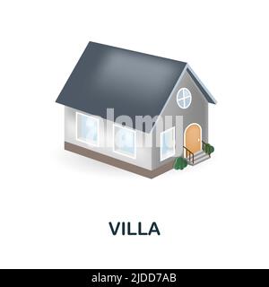 Villa 3D Icon einfaches Element aus der Sammlung von Gebäuden. Creative Villa Icon für Webdesign, Vorlagen, Infografiken und mehr Stock Vektor