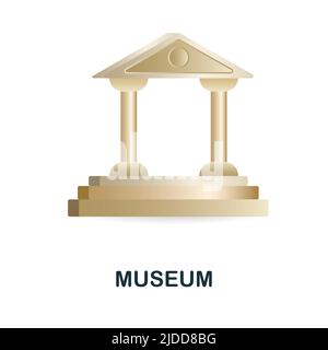 Museum 3D Ikone einfaches Element aus der Sammlung von Gebäuden. Creative Museum Symbol für Webdesign, Vorlagen, Infografiken und mehr Stock Vektor