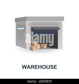 Warehouse 3D Icon einfaches Element aus der Sammlung von Gebäuden. Creative Warehouse Icon für Webdesign, Vorlagen, Infografiken und mehr Stock Vektor