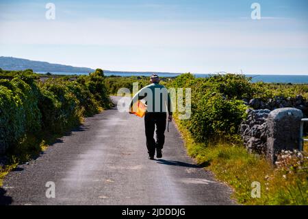 Islander on Inishmore in Galway Bay, Irland, Stockfoto