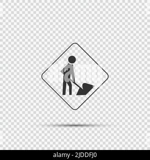 Männer bei der Arbeit Zeichen auf transparentem Hintergrund, Vektor-Illustration Stock Vektor