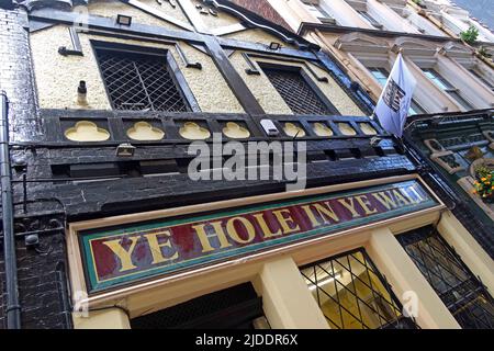 Ye Hole in the Wall, Pub aus dem 18. Jahrhundert, 4 Hackins Hey, Liverpool, Merseyside, England, Großbritannien, L2 2AW, älteste Kneipe der Stadt Stockfoto