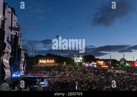 Lissabon, Portugal, 19.. Juni 2022. Zweiter Tag des Rock in Rio Lisboa Festivals im Bela Vista Park. © ABEL F. ROS/Alamy Live News Stockfoto