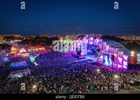 Lissabon, Portugal, 19.. Juni 2022. Zweiter Tag des Rock in Rio Lisboa Festivals im Bela Vista Park. © ABEL F. ROS/Alamy Live News Stockfoto