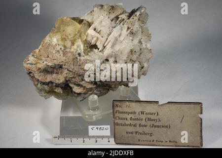 Fluorit. Mineralien. Europa; Deutschland; Sachsen, Freiberg Stockfoto