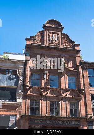 dh Royal Highland Fusiliers SAUCHIEHALL STREET GLASGOW Scottish Military Regiment Museum Gebäude Regimentsgeschichte Schottland Stockfoto