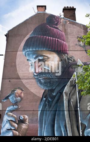 dh Murals HIGH STREET GLASGOW Tenement House Wandkünstler Wandmalkunst Künstler Trail Stockfoto