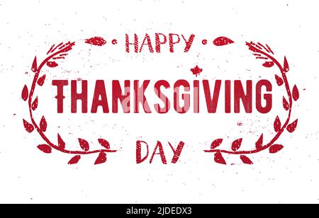 Thanksgiving Grußkarte Happy Thanksgiving Day Lettering Text Vektor Illustration. Stock Vektor