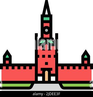 moskauer kreml Farbe Symbol Vektor Illustration Stock Vektor