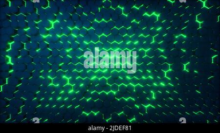 Neonfarbener Wabenhintergrund (3D Rendering) Stockfoto