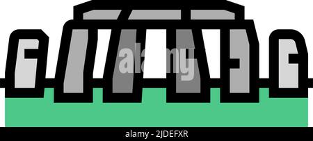 stonehenge Monument Farbe Symbol Vektor Illustration Stock Vektor