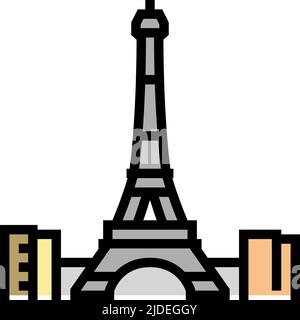 vektor-Illustration mit symbolen für den eiffelturm Stock Vektor