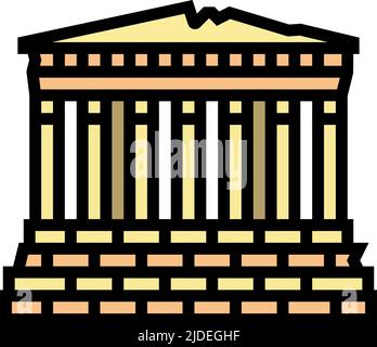 parthenon europa antike Gebäude Farbe Symbol Vektor Illustration Stock Vektor