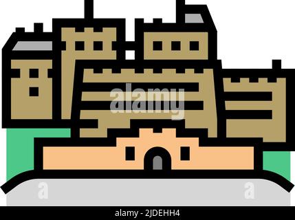 edinburgh Castle Farbe Symbol Vektor Illustration Stock Vektor