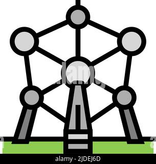 atomium Monument Farbe Symbol Vektor Illustration Stock Vektor