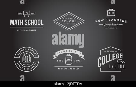 Ein Satz von Vector School oder College Identity Elementen kann als Logo oder Symbol in Premium-Qualität verwendet werden Stock Vektor