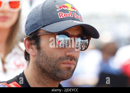 Hohenstein Ernstthal, Deutschland. Juni 19. 2022. MotoGP Liqui Moly Motorrad Grand Prix Deutschland auf dem Sachsenring, Hohenstein-Ernstthal, Deutschland. Im Bild: Johann Zarco (FRA) von Prima Pramac Racing am Start Stockfoto