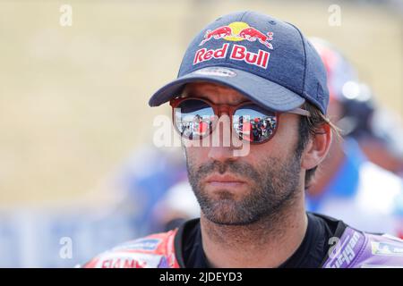 Hohenstein Ernstthal, Deutschland. Juni 19. 2022. MotoGP Liqui Moly Motorrad Grand Prix Deutschland auf dem Sachsenring, Hohenstein-Ernstthal, Deutschland. Im Bild: Johann Zarco (FRA) von Prima Pramac Racing am Start Stockfoto