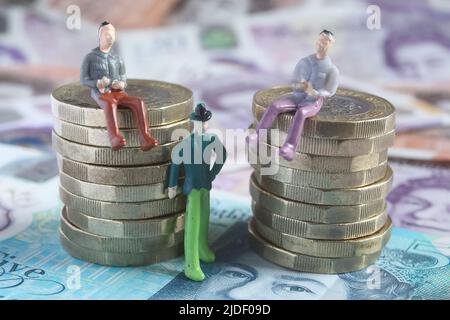 Stillleben-Fotos, die Finanzen und Bargeld, Großbritannien, darstellen Stockfoto