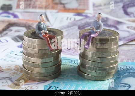 Stillleben-Fotos, die Finanzen und Bargeld, Großbritannien, darstellen Stockfoto