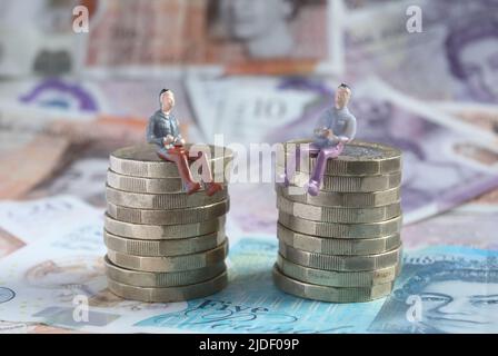 Stillleben-Fotos, die Finanzen und Bargeld, Großbritannien, darstellen Stockfoto