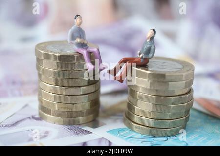 Stillleben-Fotos, die Finanzen und Bargeld, Großbritannien, darstellen Stockfoto