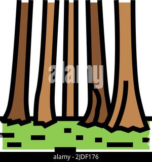 sequoia Nationalpark Farbe Symbol Vektor Illustration Stock Vektor