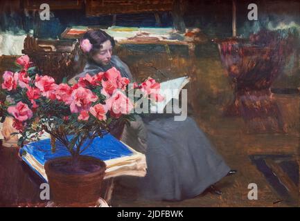 Joaquin Sorolla y Bastida (1863-1923). Clotilde im Studio (Clotilde en el estudio). 1900. Öl auf Leinwand. 65,50 x 96,50 cm. Joaquin Sorolla y Bas Stockfoto