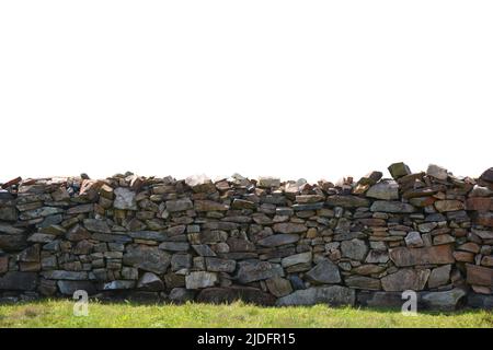 muro de piedra con espacio negativo fondo Blanco Stockfoto