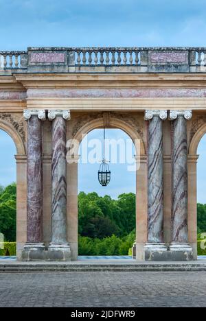 Detail des Komplexes Petit Trianon in den Gärten von Versailles Stockfoto