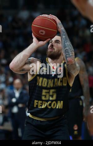 Mike JAMES von Monaco während der französischen Meisterschaft, des Betclic Elite Basketballmatches, des Finalmatches 1, zwischen LDLC ASVEL und AS Monaco Basket am 15. Juni 2022 in Astroballe in Villeurbanne, Frankreich - Foto Romain Biard / Isports / DPPI Stockfoto