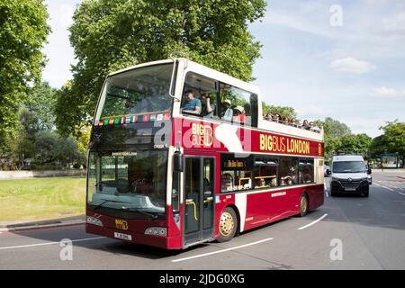 Big Bus London Sightseeing Bus, London, England, Vereinigtes Königreich, Freitag, 20. Mai 2022.Foto: David Rowland / One-Image.com Stockfoto