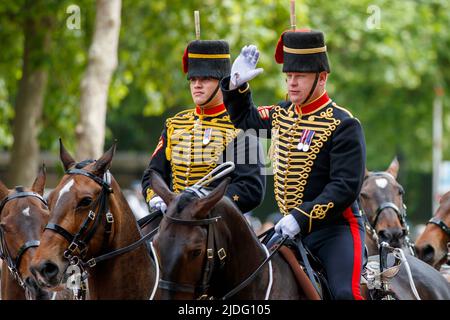 Trooping the Color Probesals, The Mall, London England, Großbritannien Samstag, 21. Mai, 2022.Foto: David Rowland / One-Image.com Stockfoto