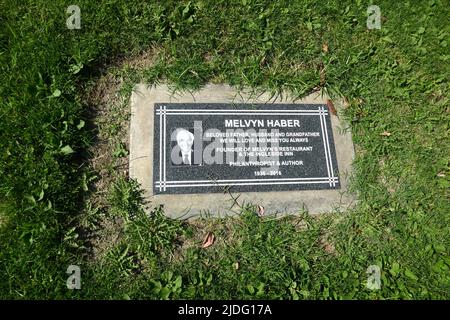 Cathedral City, California, USA 11. June 2022 Eine allgemeine Ansicht der Atmosphäre von Melvyn Haber's Grab im Desert Memorial Park am 11. Juni 2022 in Cathedral City, Kalifornien, USA. Foto von Barry King/Alamy Stockfoto Stockfoto