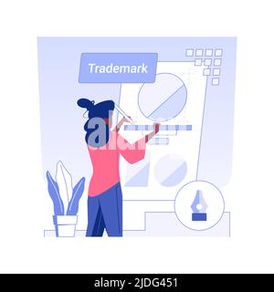 Design-Abteilung isoliert Konzept Vektor-Illustration. Grafikdesigner, der Logo für neues Startup, digitales Marketing, Werbeagentur erstellt, entwickelt neues Markenvektorkonzept. Stock Vektor