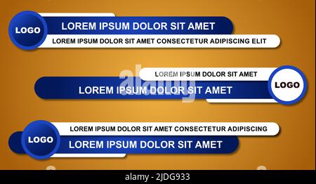 Modernes Design mit stilvollem unteren Drittel der Banner-Vorlage. Grafischer Satz von Broadcast News, „Lower Thirds“-Banner für das Fernsehen. Vektorvideo Titel der Überschrift. Vect Stock Vektor