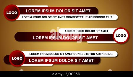 Modernes Design mit stilvollem unteren Drittel der Banner-Vorlage. Grafischer Satz von Broadcast News, „Lower Thirds“-Banner für das Fernsehen. Vektorvideo Titel der Überschrift. Vect Stock Vektor