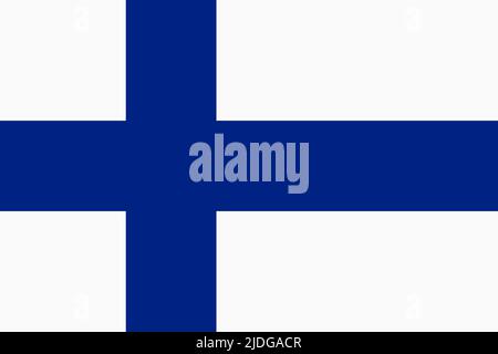 Flagge Finnlands. Nationales finnisches Banner und patriotisches Symbol. Offizielle Farben. Flache Vektorgrafik. Stock Vektor