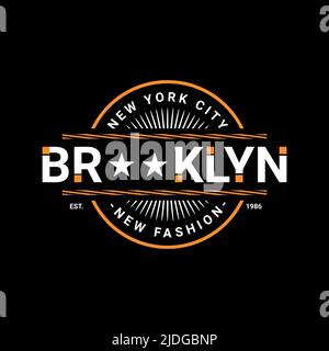 Brooklyn Schreibdesign, geeignet für Siebdruck-T-Shirts, Kleidung, Jacken und andere Stock Vektor